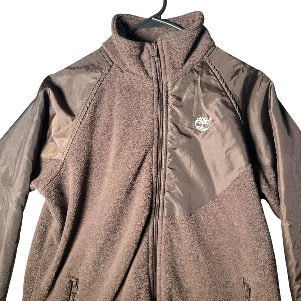 Timberland Kids Fleece Jacket Brown‎ Full Zip Pockets Outdoor Casual